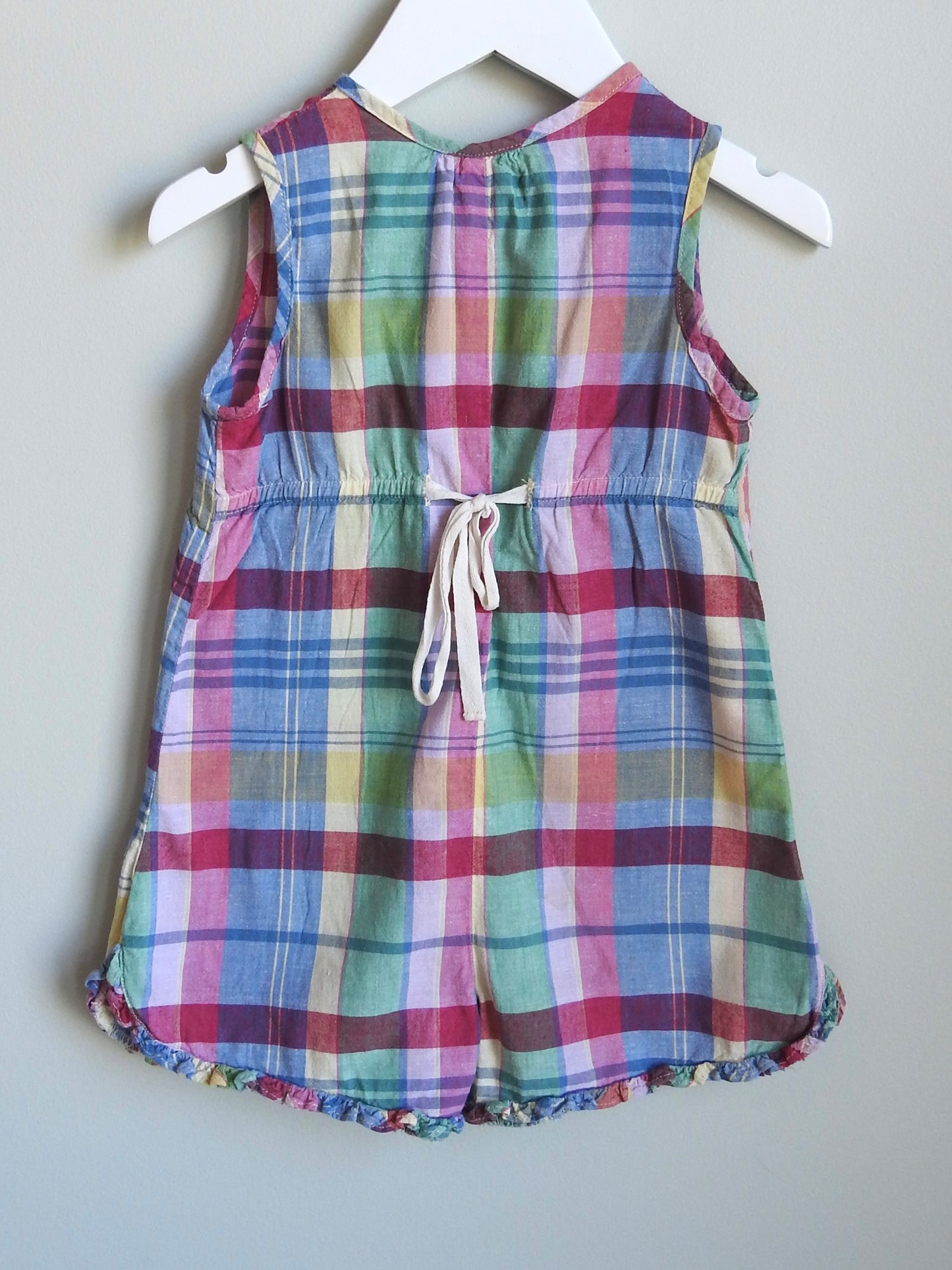 Vintage 90s/00s Ralph Lauren Multicolor Plaid Romper 12-18M