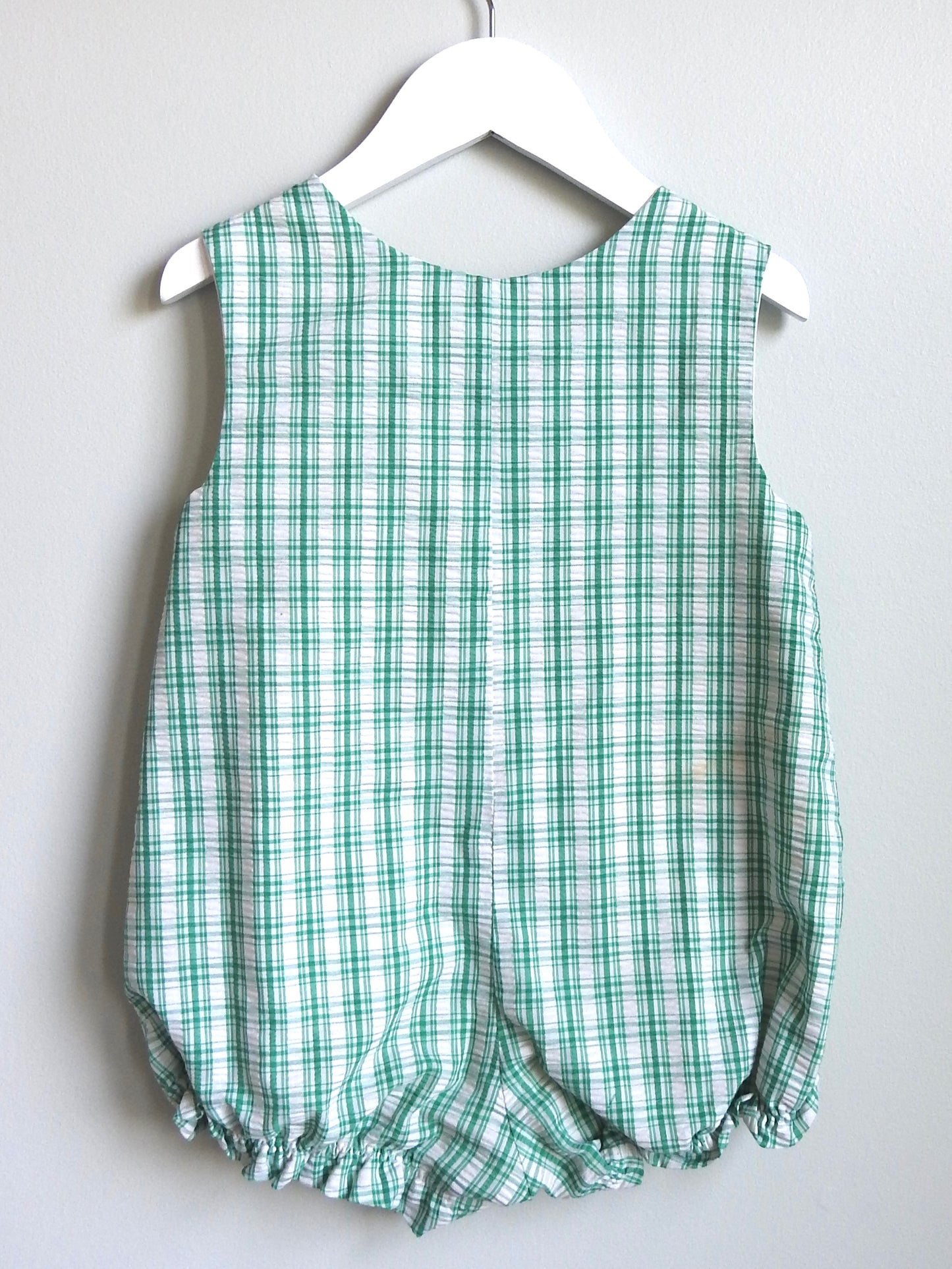 Vintage 80s Kelly’s Kids Beachy Green Gingham Romper 3Y
