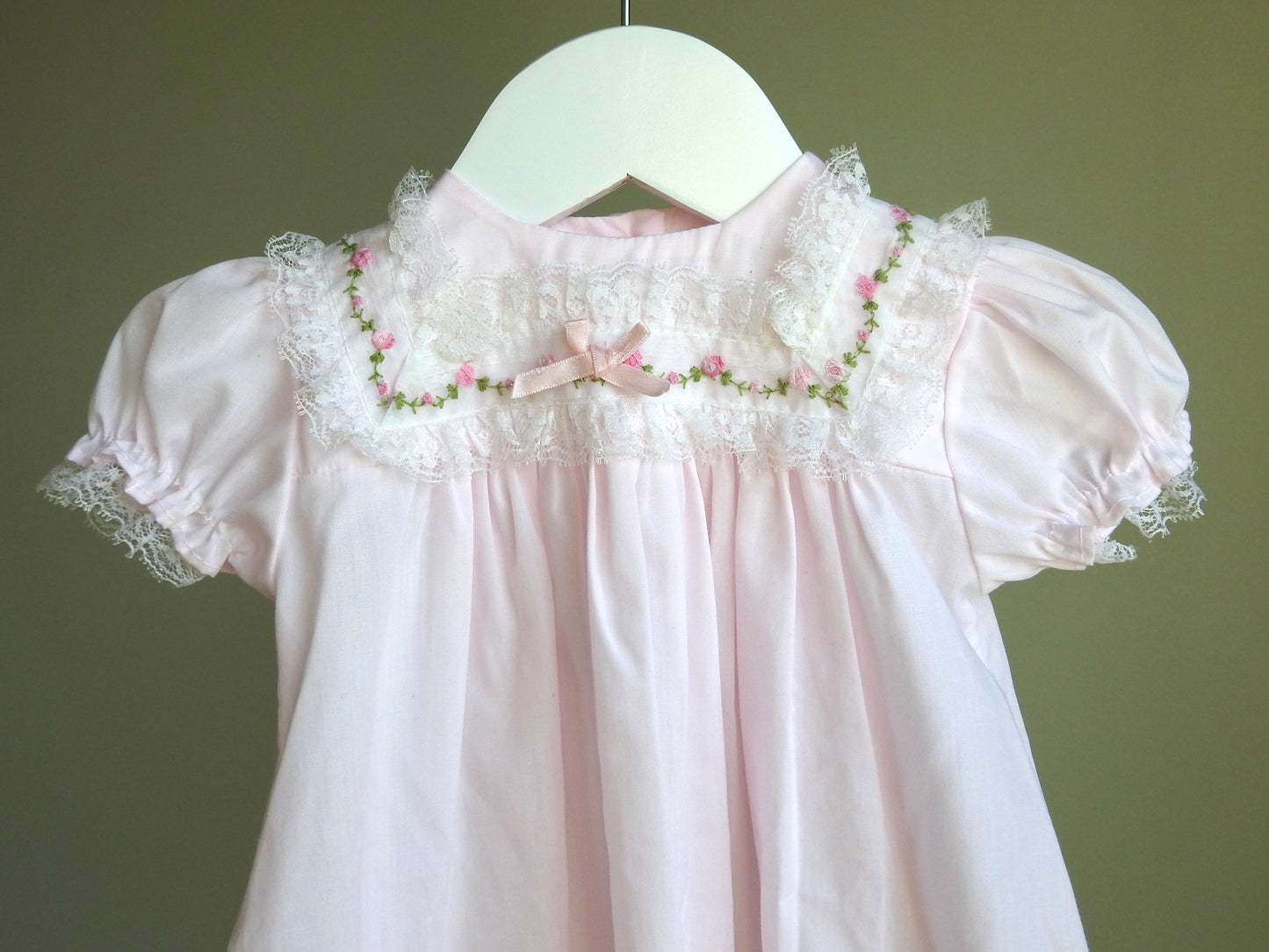 Vintage 80s/90s Alexis Pink Lace Gown 3-6M