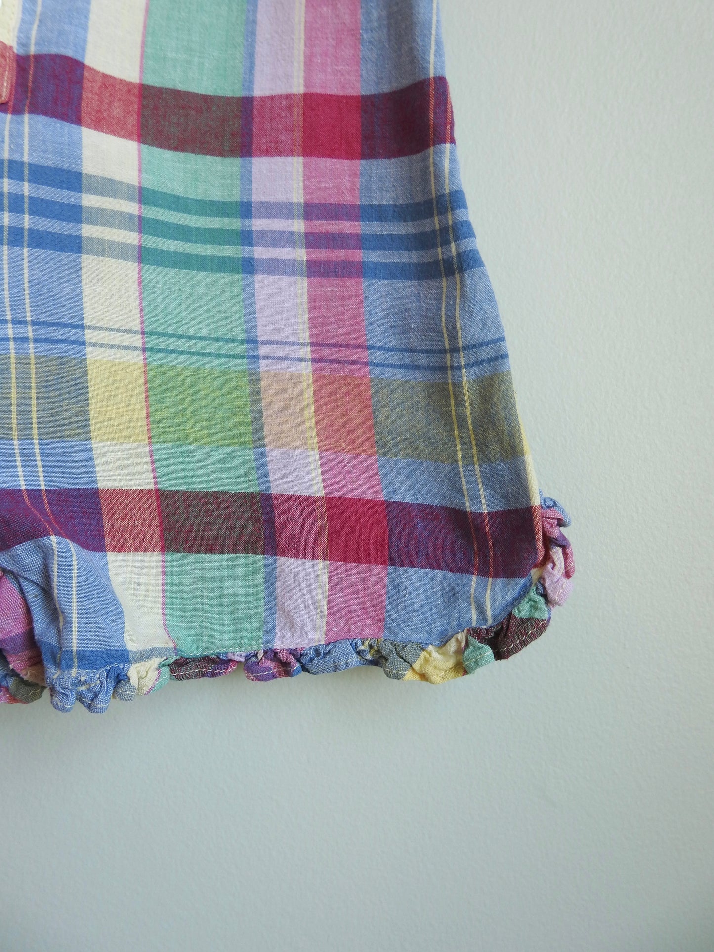 Vintage 90s/00s Ralph Lauren Multicolor Plaid Romper 12-18M
