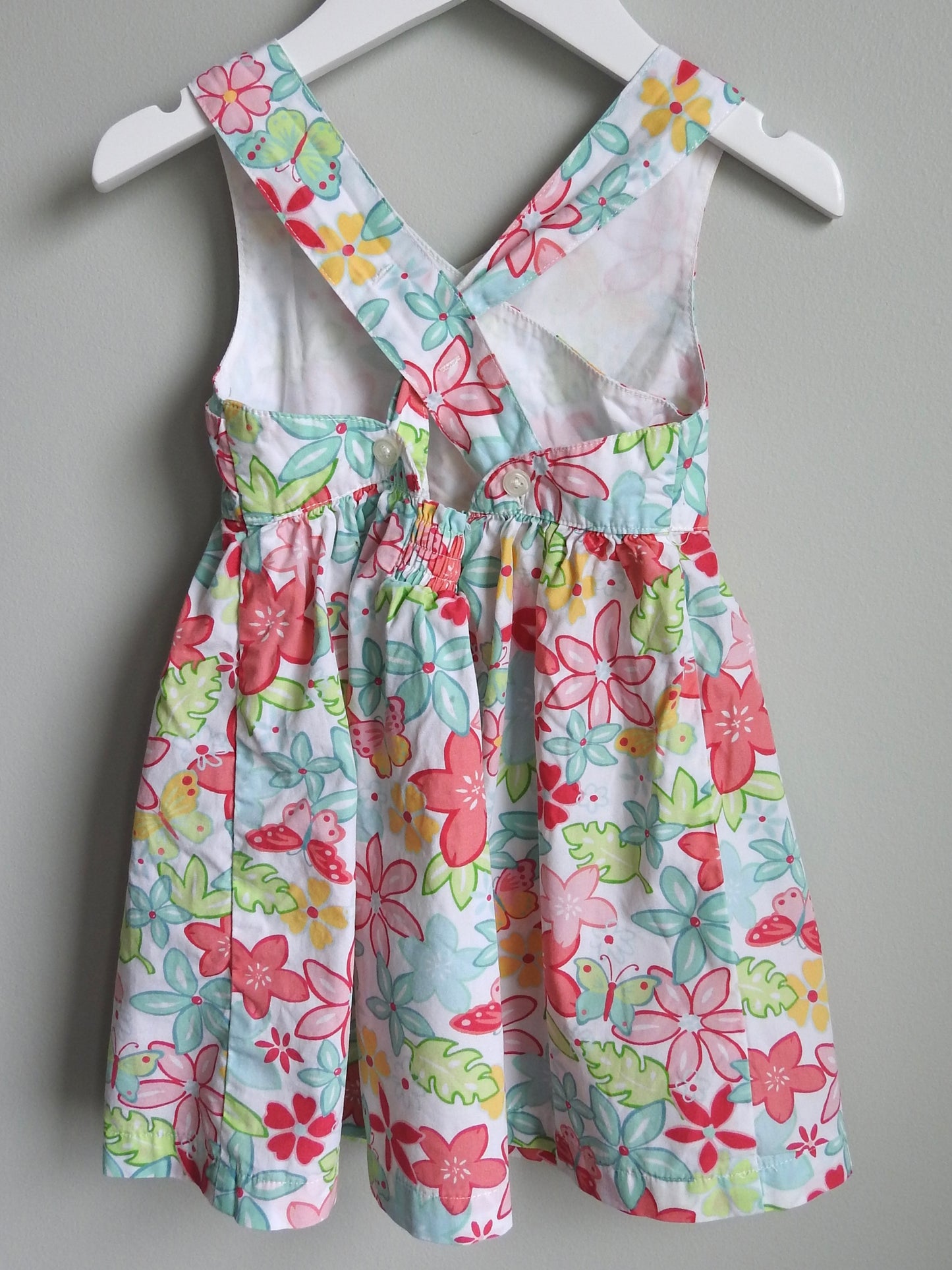 Vintage 2001 Gymboree Floral Butterfly Dress (2 Piece Set) 18-24M