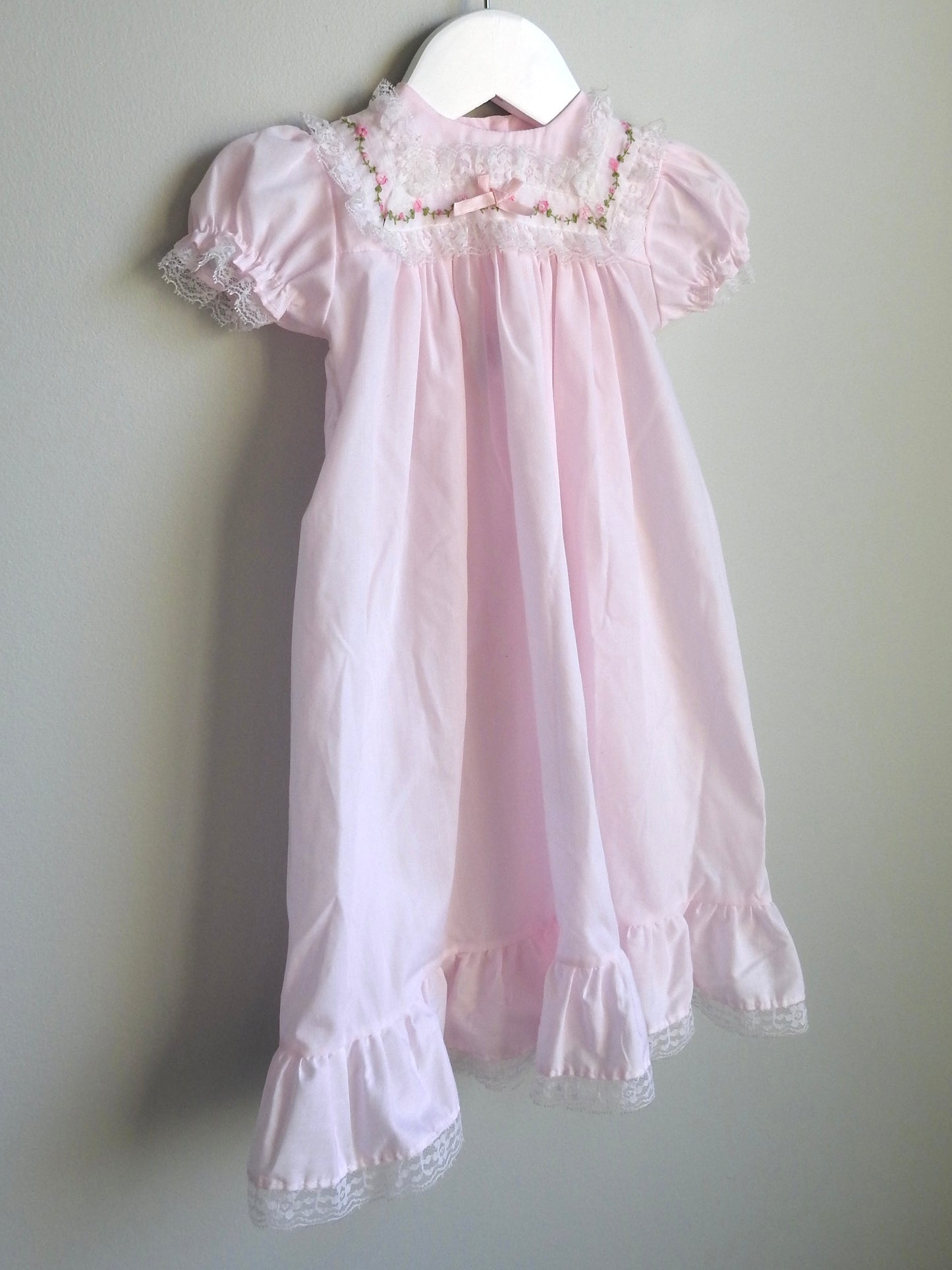 Vintage 80s/90s Alexis Pink Lace Gown 3-6M
