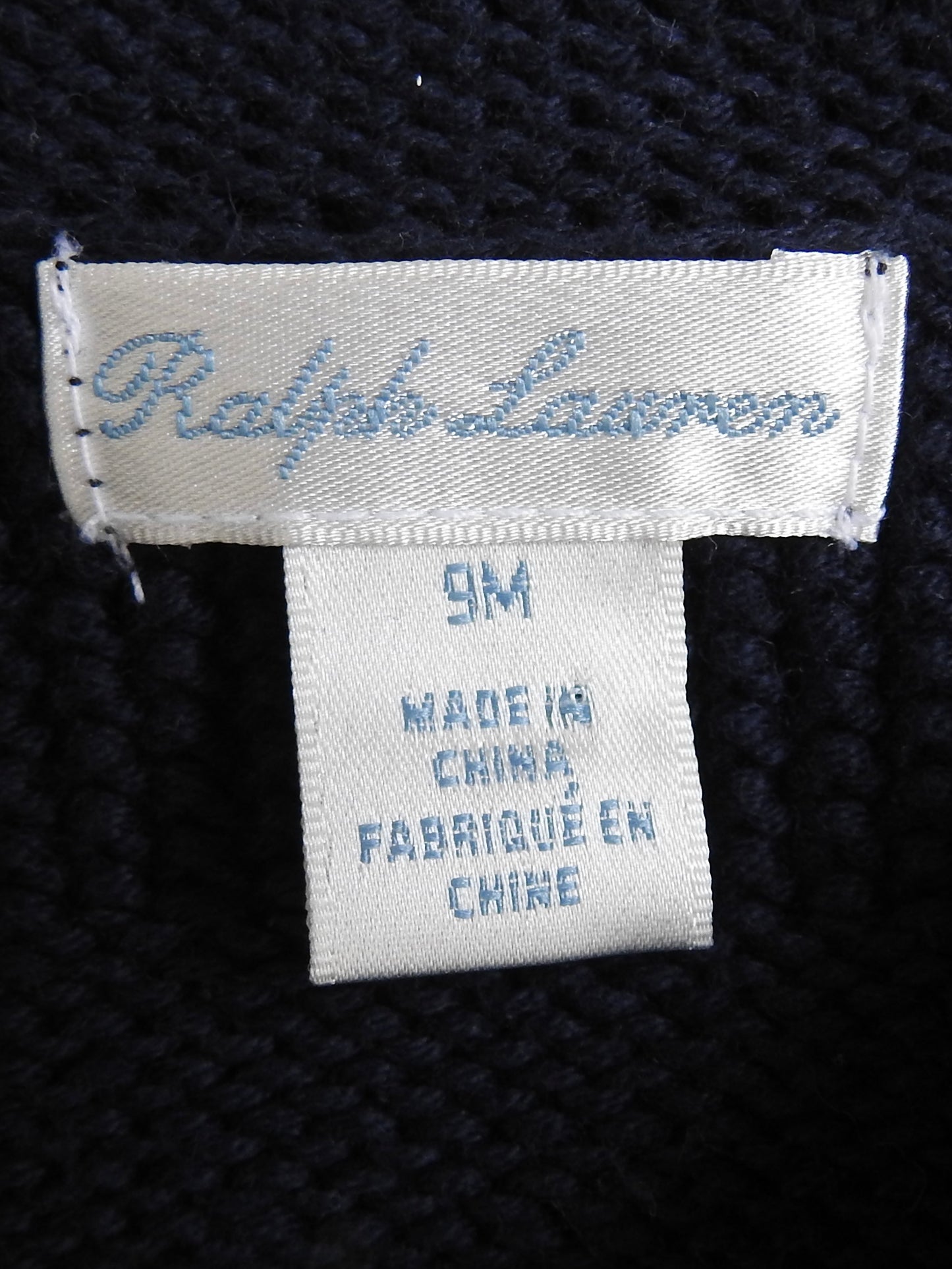 Ralph Lauren Navy Cardigan 9M