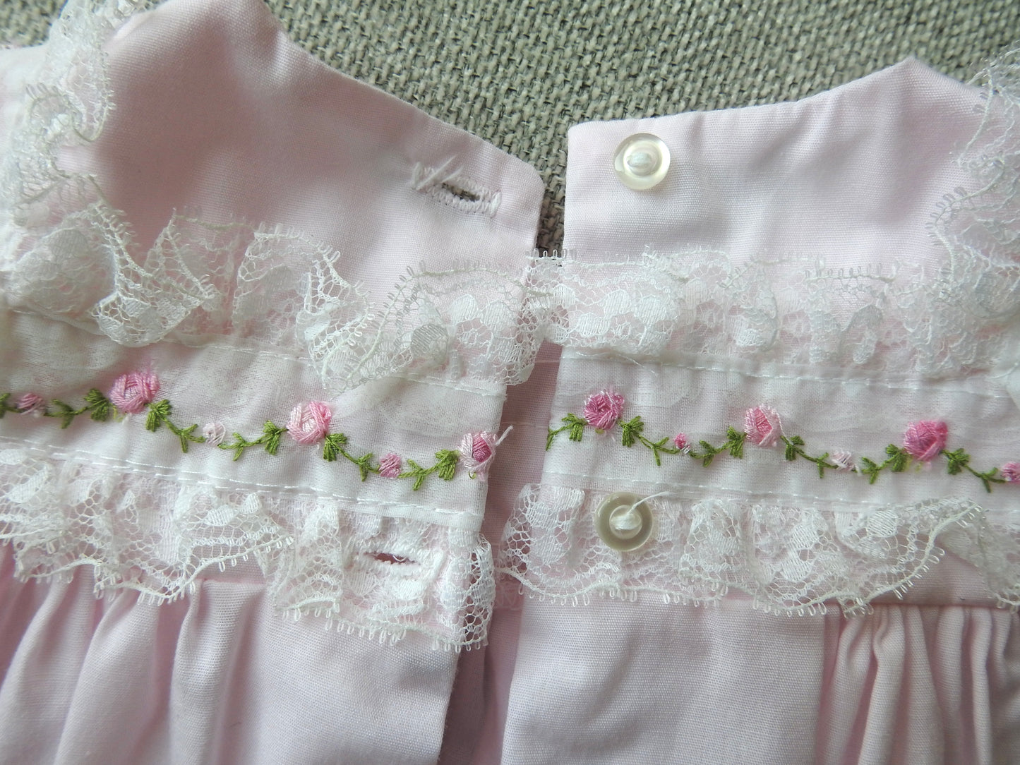 Vintage 80s/90s Alexis Pink Lace Gown 3-6M
