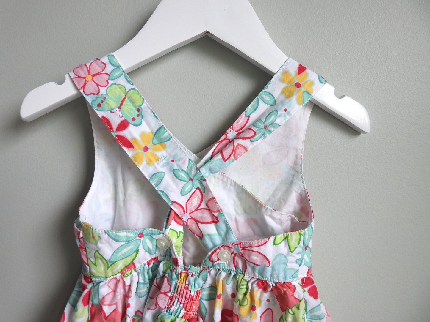 Vintage 2001 Gymboree Floral Butterfly Dress (2 Piece Set) 18-24M