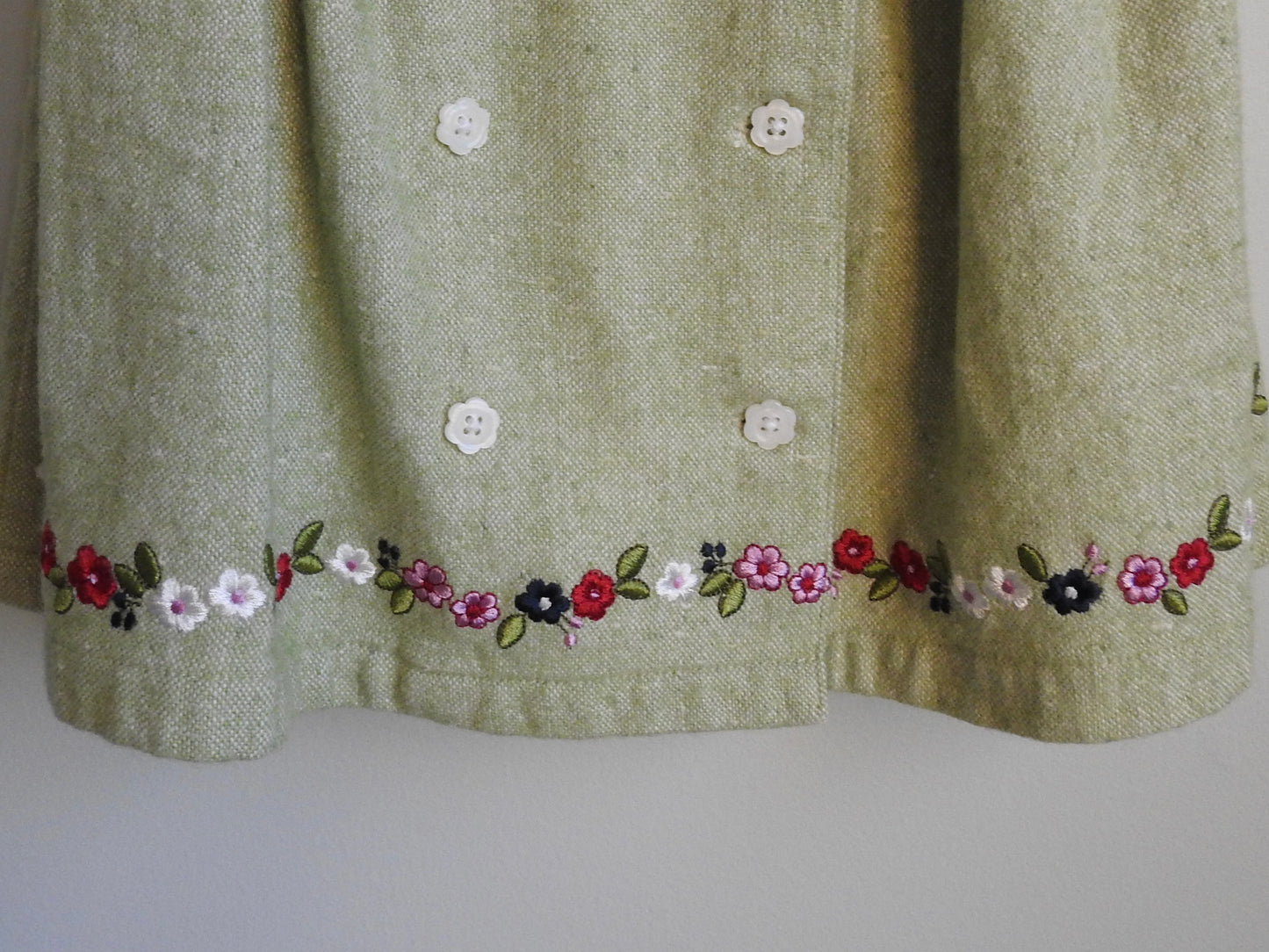 Vintage 2001 Gymboree Green Wool Dress (2 Pieces) 18-24M