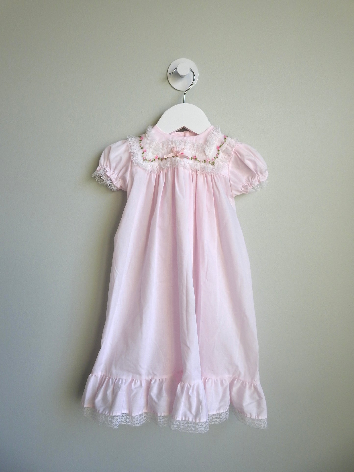 Vintage 80s/90s Alexis Pink Lace Gown 3-6M
