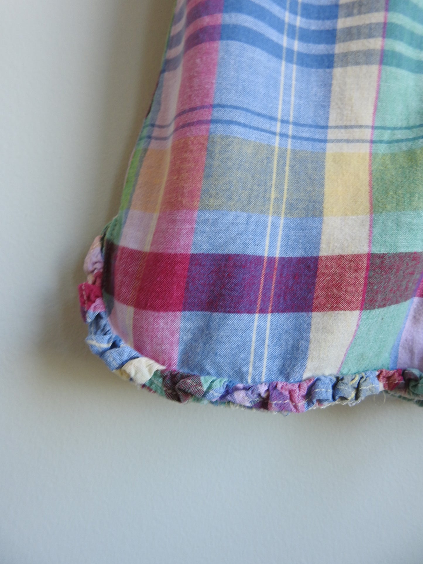 Vintage 90s/00s Ralph Lauren Multicolor Plaid Romper 12-18M