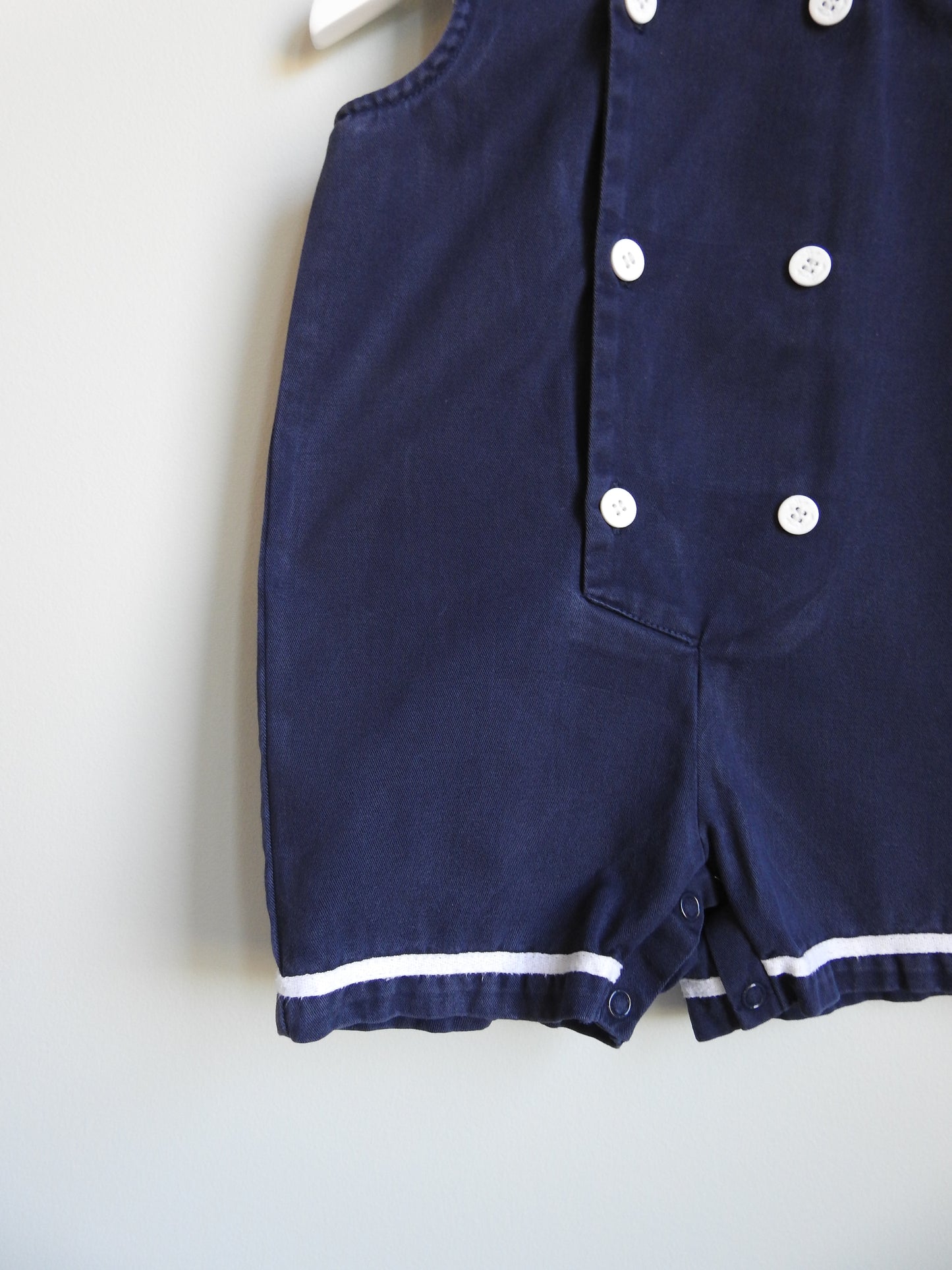 Vintage 80s/90s Hartstrings Baby Navy Sailor Romper 18M