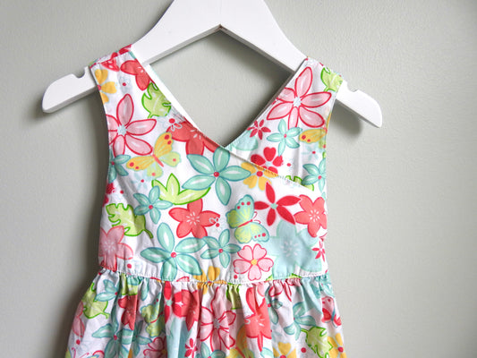Vintage 2001 Gymboree Floral Butterfly Dress (2 Piece Set) 18-24M