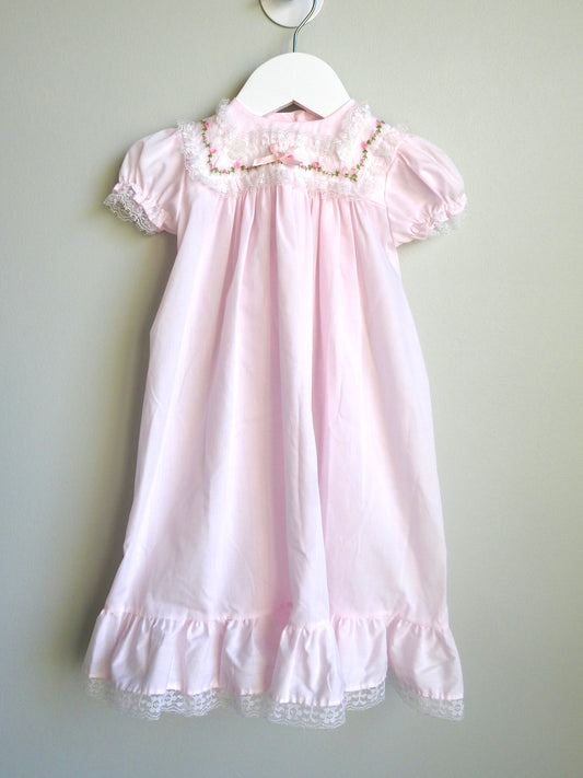 Vintage 80s/90s Alexis Pink Lace Gown 3-6M
