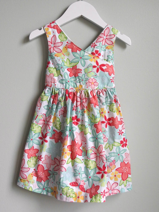 Vintage 2001 Gymboree Floral Butterfly Dress (2 Piece Set) 18-24M