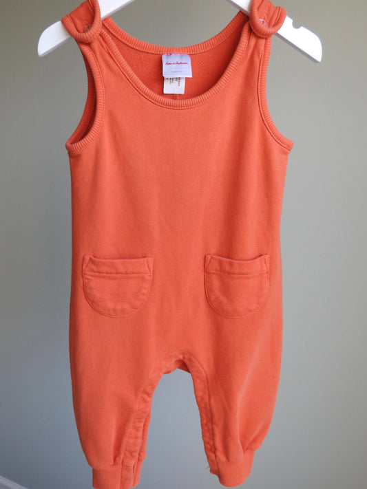Hanna Andersson Orange French Terry Overalls 12-18M