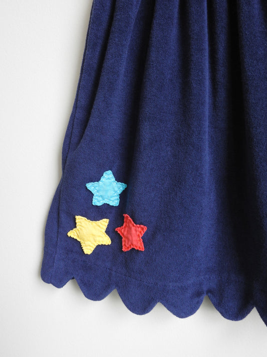 Hanna Andersson Navy Terry Dress with Stars 3Y