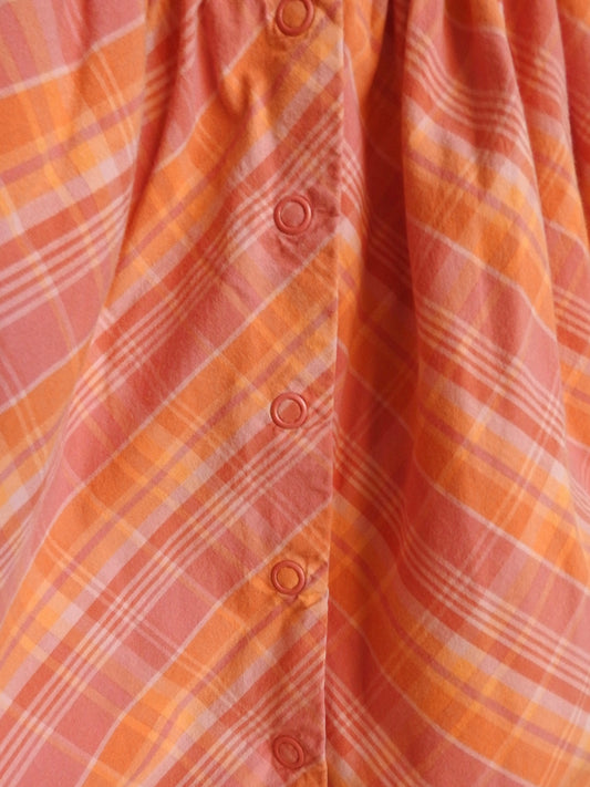 Vintage 2002 Gymboree Pink Orange Plaid Dress 12-18M
